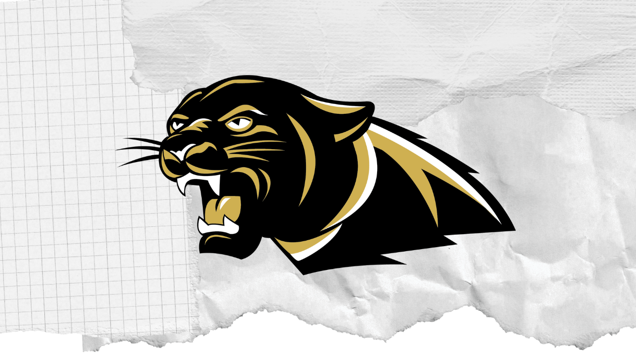 The Colony Cougar mascot on torn paper