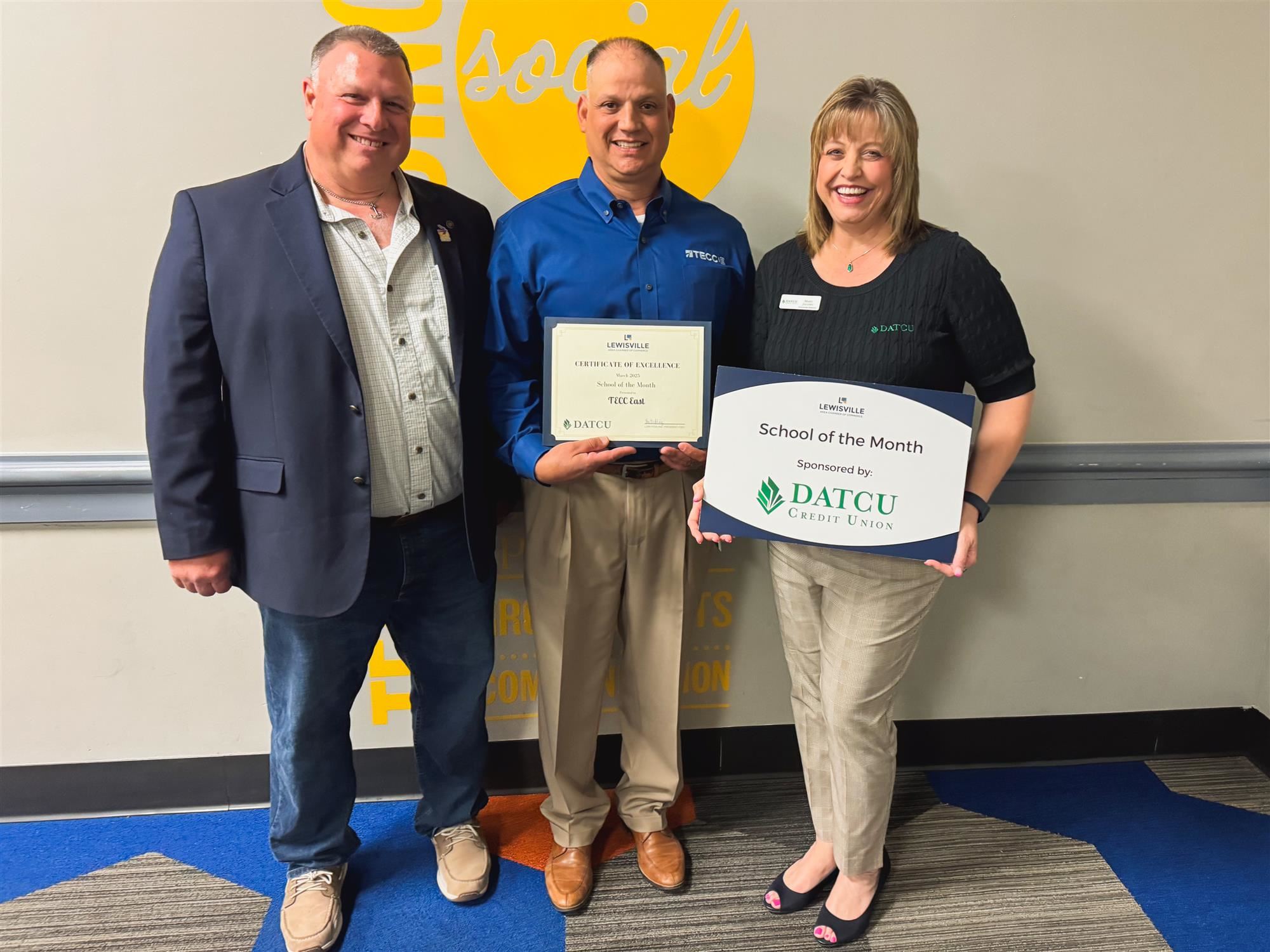 TECC East named Lewisville Chamber School of the Month.